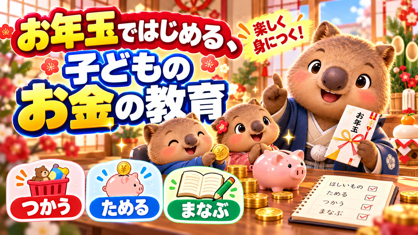 お年玉ではじめる、子どものお金の教育のイメージ図