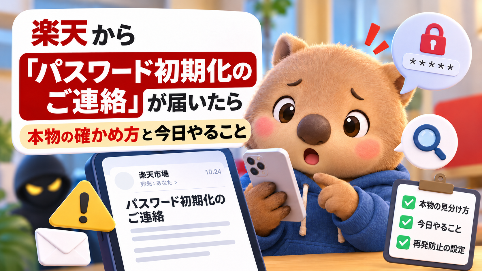 楽天「パスワード初期化のご連絡」は本物？届いたら今日やること